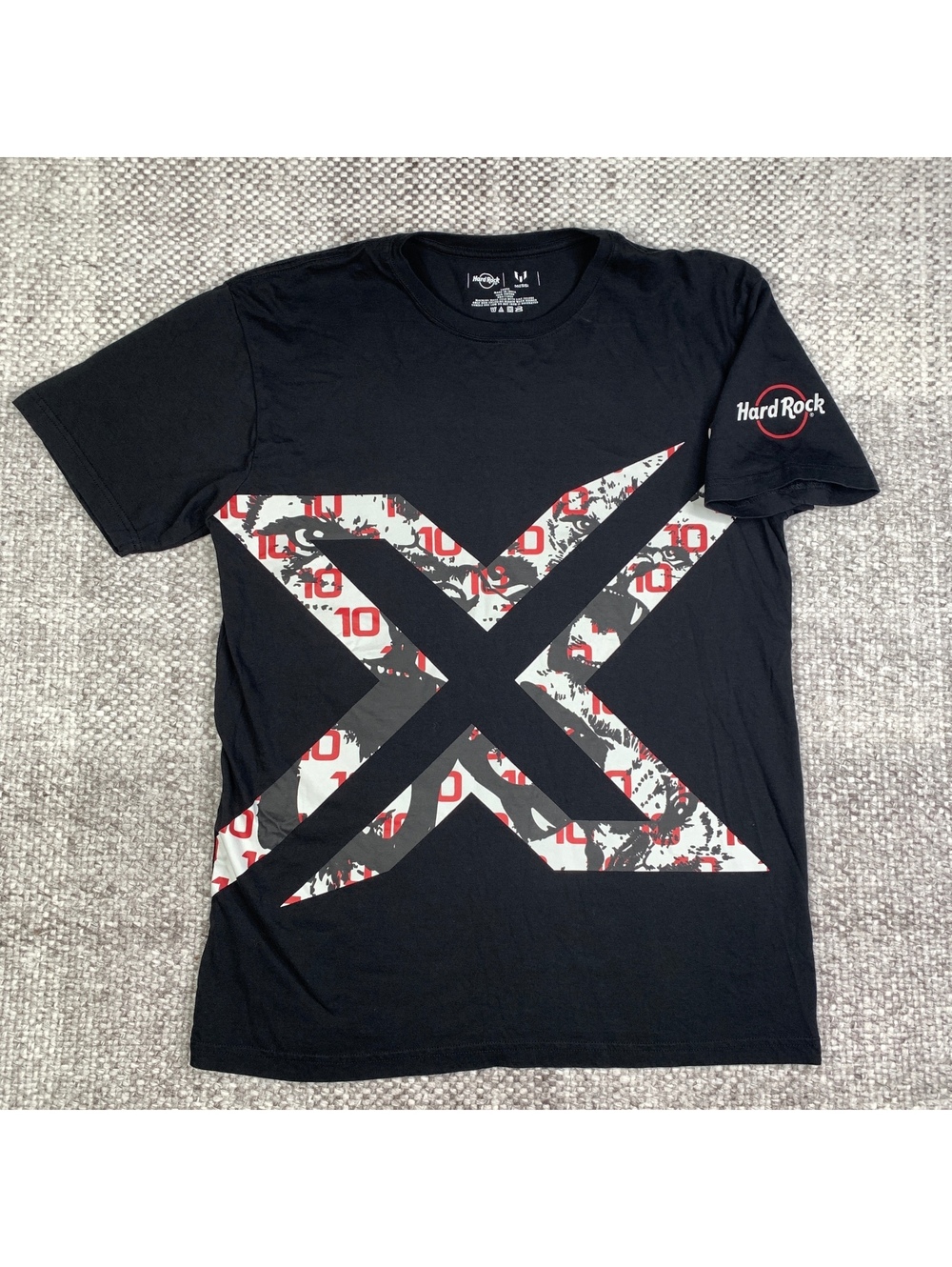 Hard Rock x Messi Men's Black Graphic T-Shirt Large